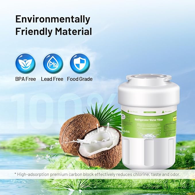 AQUALINK RWF0600A Refrigerator Water Filter, Compatible with GE MWF, MWFINT, MWFA, HDX FMG-1, GSE25GSHECSS, 46-9991, GSH25JSDDSS, GSHS6LGBBHSS, PC75009, GSHS6HGDBCSS, 197D6321P006 3PACK