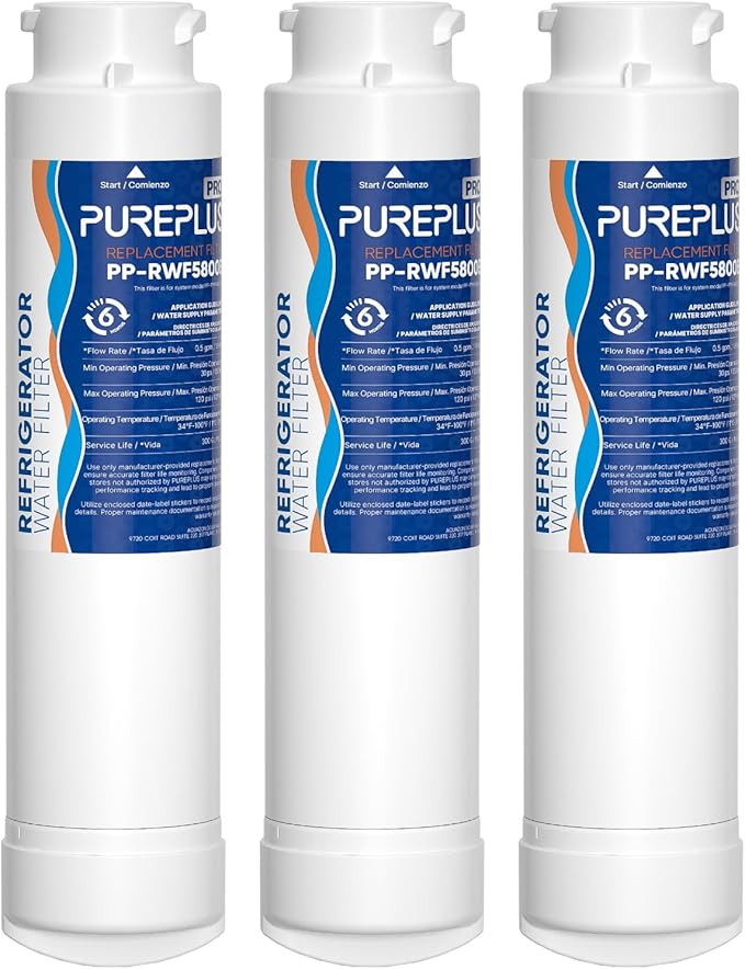 PUREPLUS Refrigerator Water Filter, Compatible with Frigidaire EPTWFU01, EWF02, Pure Source Ultra II, 3Pack