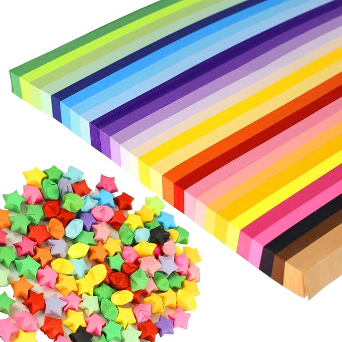 1512 Sheets Origami Star Paper Strips 27 Assortment Color Paper Star Strips Lucky Wish Double Sided Origami Paper Stars Solid Color Diy Hand Art Crafts For Children And Adults