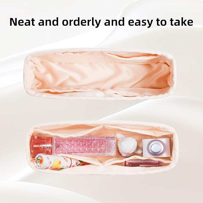 DGAZ Silk Purse Organizer Insert For Lady-Dior Micro/Mini/S/M/L bags，Silky Smooth Bag Organizer，Luxury Handbag & Tote Shaper(Rose dragee,M)