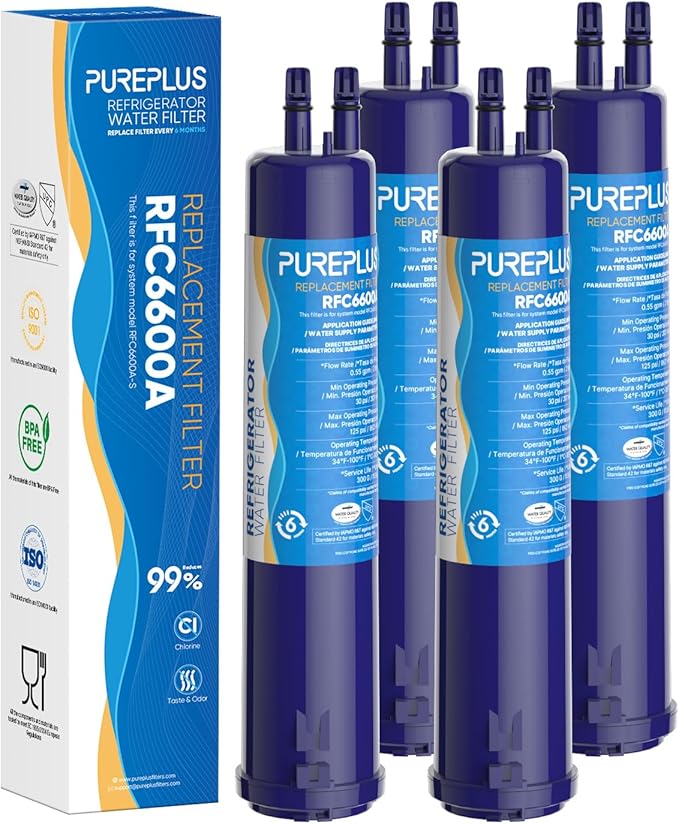 PUREPLUS Compatible with 4396841, 4396710, Everydrop® Filter 3, EDR3RXD1, 46-9083, 46-9030, 9030, 9083, Refrigerator Water Filter, 4Pack