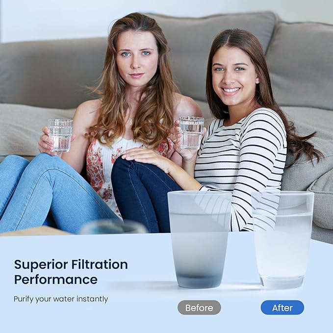 GLACIER FRESH EDR1RXD1 Refrigerator Water Filter Compatible with W10295370A, EDR1RXD1, WHR1RXD1, KAD1RXD1, Filter 1, W10295370 Refrigerator Water Filter & w10311524 Air Filter, 3+3 Packs