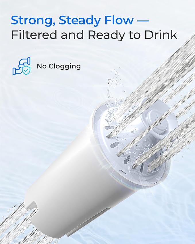Waterdrop Alkaline Water Filter, Filter Replacement for Brita® Pitchers and Dispensers, 2 Months, Mineralized Alkaline Water, Increases Water PH, 3-pack