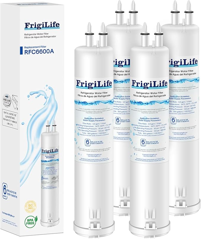 Compatible with EDR3RXD1, 4396841, 4396710, Everydrop® Filter 3, 46-9083, 46-9030, 9030, 9083, RFC6600A Refrigerator Water Filter, 4PACK