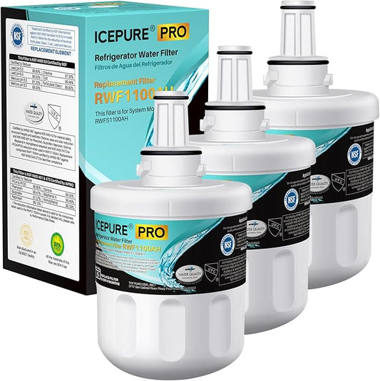 ICEPURE DA29-00003G Remove PFOA&PFOS, NSF/ANSI 401&473&53&42&NSF/ANSI/CAN 372 Water Filter, Replacement for Samsung DA29-00003A, Aqua-Pure Plus DA29-00003B, HAFCU1, RF267AERS, HDX-FMS-1, 3PACK