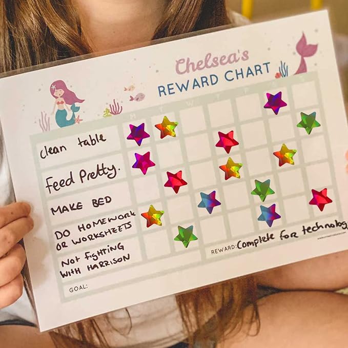 Lrogoe 1620 Holographic Rainbow Small Star Stickers for Kids Reward, Behavior Chart, Student Planner and School Classroom Teacher Supplies, 0.6" Diameter