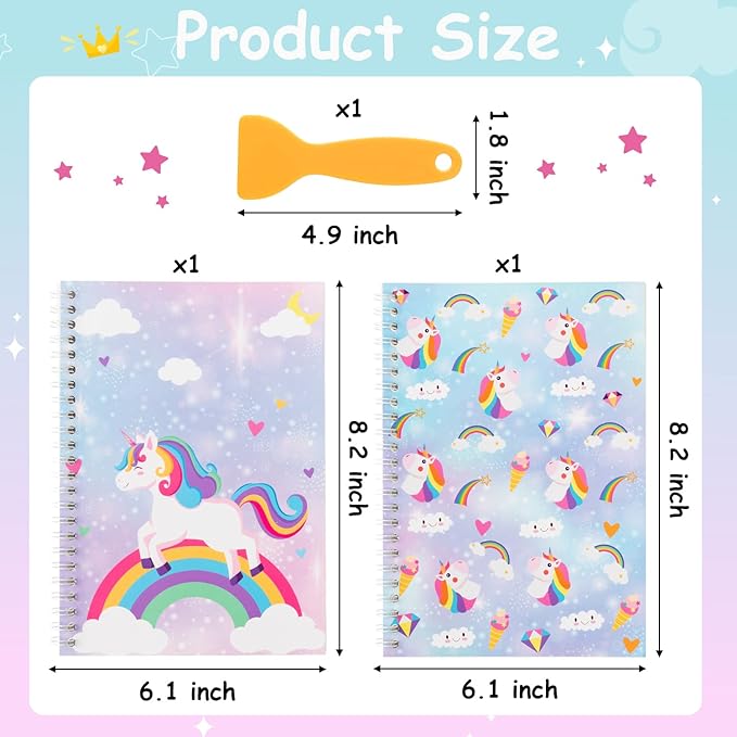 2Pcs Magic Horse Stickers Book Collecting Album with a Plastic Spatula Reusable Stickers Organizer Storage Book Sticker Collection Accessories Activity Blank Sticker Album for Collecting Label