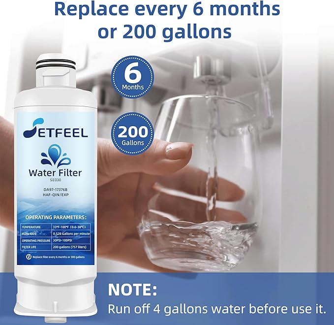 DA97-17376B Water Filter Replacement for Samsung Refrigerator Rs27t5200sr Rs22t5201sr rf28r7201sr Rf27t5201sr Rf29a9671sr Haf-qin/exp rf27t5241sr rf28t5001sr rf27t5201sg rf28r7351sr, 2 Pack