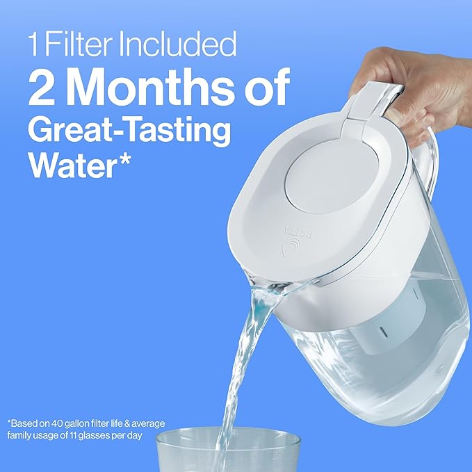 Brita Metro Water Filter Pitcher with SmartLight Change Indicator, BPA-Free, Replaces 1,800 Plastic Water Bottles a Year, Lasts Two Months, Includes 1 Filter, Small - 6-Cup Capacity, Fiery Red