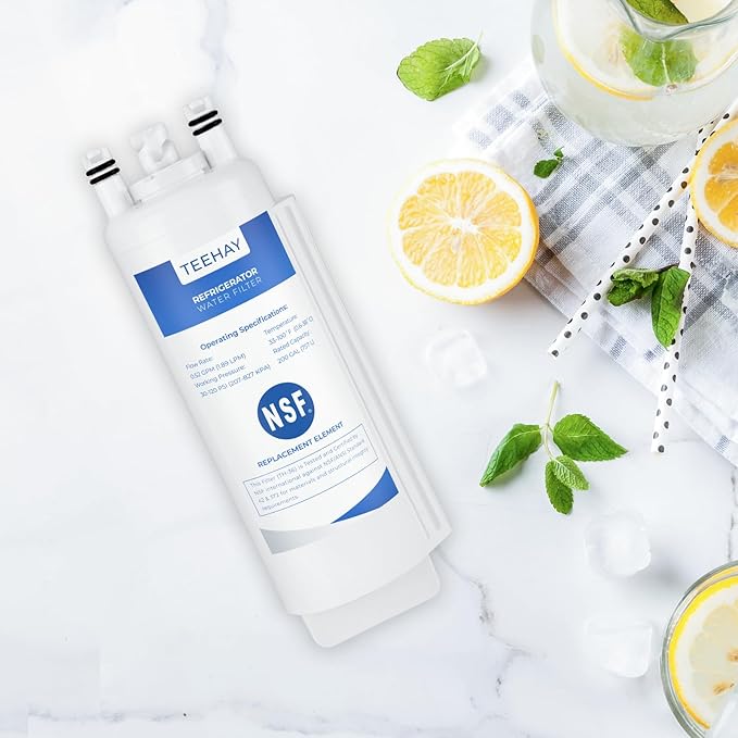 TEEHAY Filter A EDRARXD1 Water Filter, Compatible with Everydrop Filter A, EDRARXD1, Whirlpool WHRARXD1, WRSC5536RZ, WRSF5536RZ, KitchenAid KRSF536RPS, KRFF507HPS, Maytag MRSC6636RZ, 3 Pack