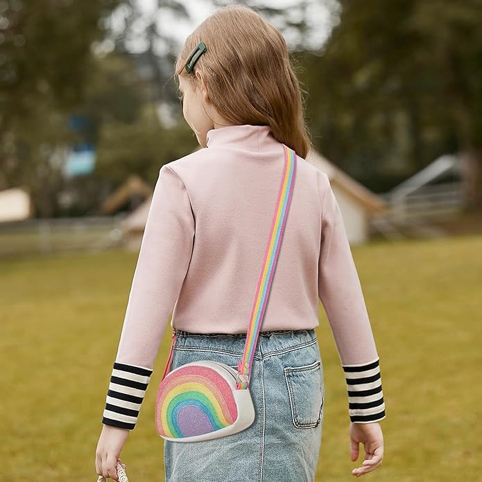 Toddler Purse Easter Basket Stuffers Gifts for Kids: 2 3 4 5 6 7 8 Year Old Girl Birthday Gift, Rainbow Crossbody Bag