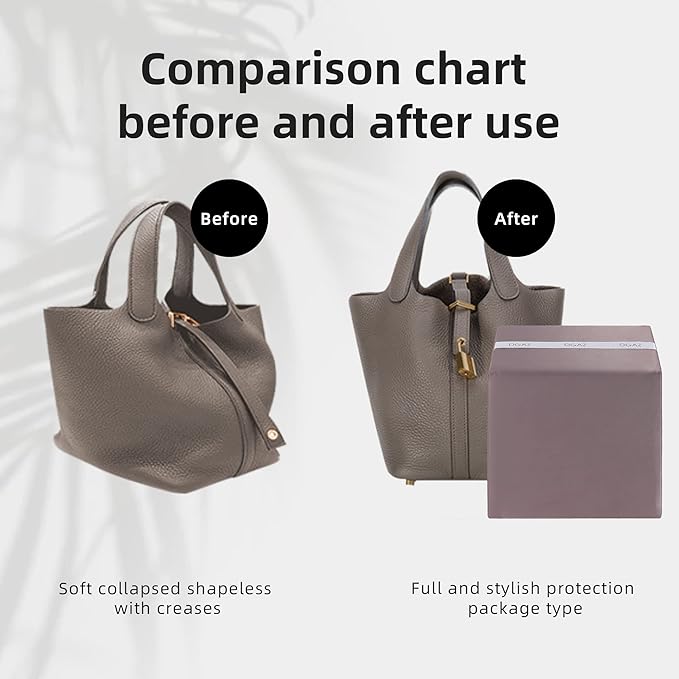 DGAZ Purse Pillow Shaper Insert,Luxury Handbag Tote Shapers, Memory Foam- Fits picotin18/22Bags (Konjac purple,PC22)