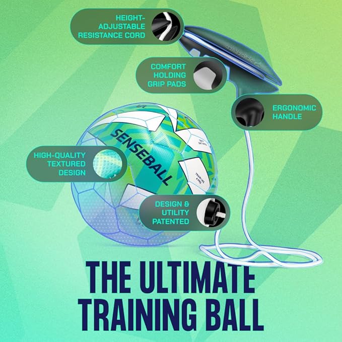 Soccer Trainer Ball with Free App | Training Equipment for Young Players | Soccer Gifts | Improve Ball Control, Footwork & Coordination with Professional Coach Program & 50+ Exercise Videos