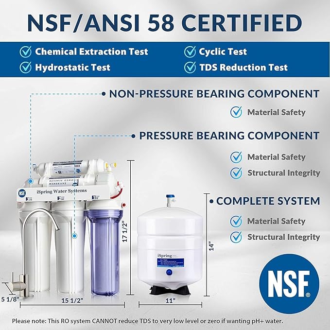 iSpring RCC7F3 Value Pack, 5-Stage Under Sink Reverse Osmosis Water Filter System, Patented Easy-Mount Faucet for Effortless Installation, Additional 3 Pre-Filters Included