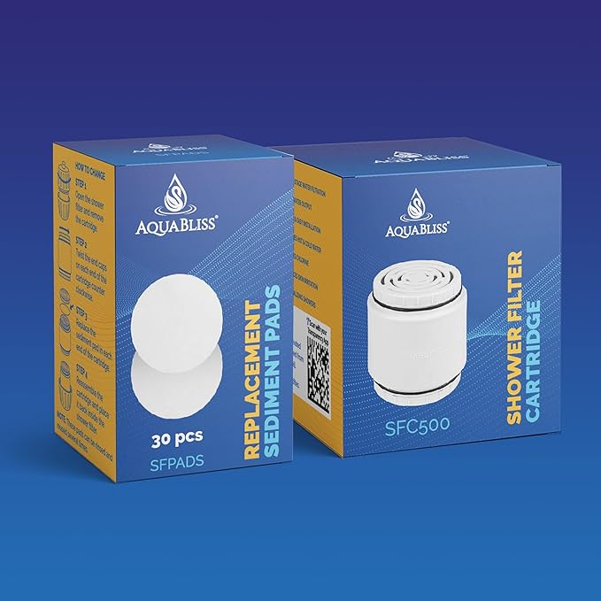 Aquabliss SFC500 Filter Cartridges & 30pc Pack of Sediment Pads (Exclusive Bundle)