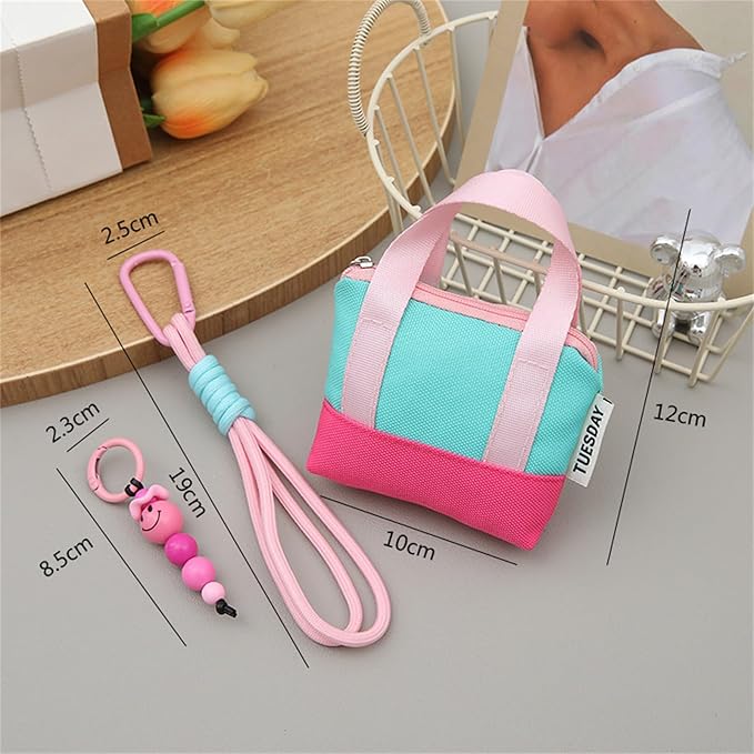 Mini Backpack Case for AirPods 4 2024 AirPods Pro 3, Multi-Functional Pouch Coin Purse Cable Organizer with Strap Hand Strap Keychain Lock, Travel-Friendly Headphone Case for Women Men
