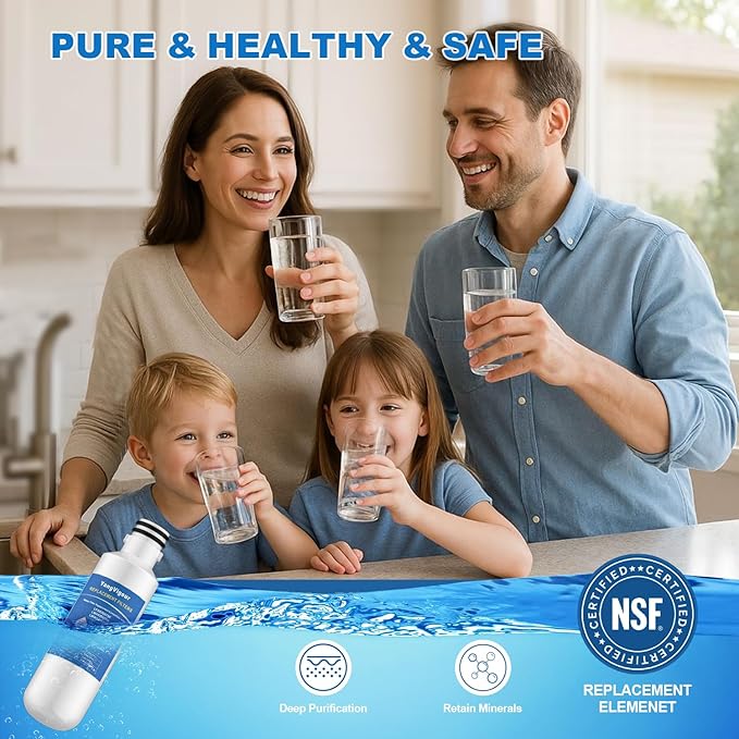 Water Filter Replacement Compatible with LT1000P, LT1000PC, ADQ747935,ADQ74793501, ADQ74793502, LMWS27626S, LFXS26973S, 6 Month 200 Gallons, 3PCS Water Filters (3 Count)