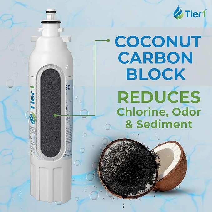 Tier1 RWF1160 ADQ73613401 Refrigerator Water & Air Filter Combo | Replacement for LG LT800P, 46-9490, fl-rf20, LT120F | Up to 12 Months Supply | Easy Install | Odor Control | Clean Water (2-pk)