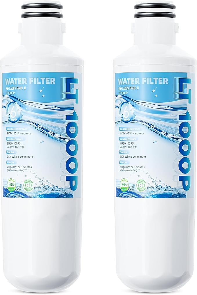 LT1000P ADQ747935 Water Filter Replacement for LG LT1000P/PC/PCS, ADQ74793501, ADQ74793502, Kenmore 46-9980, Pack of 2 | by PANDEELS