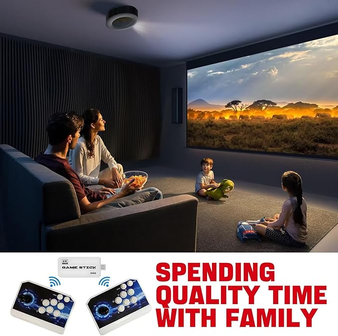 [39800 Games in 1] Pandora Box 3D Game Stick, Double Wireless Joystick Arcade Console, Plug and Play Arcade Game Machine, Compatible PC & Projector & TV