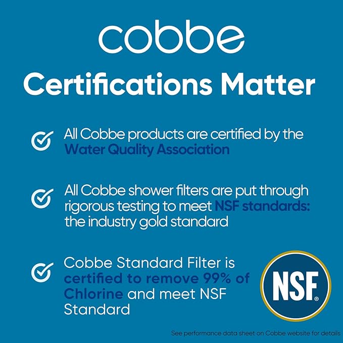 Cobbe 2 Pack Replacement Filters for Handheld Shower Head - Water Softener Filters Beads for Hard Water - Remove Chlorine - Reduces Dry Itchy Skin (CF1101)