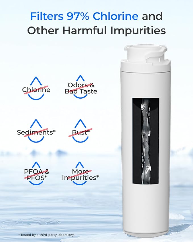 Waterdrop MSWF Refrigerator Water Filter, Replacement for GE® MSWF, 101820A, 101821B, RWF1500A, NSF 42&372 Certified, Pack of 3