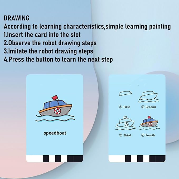 Drawing Robot for Kids, Interactive Educational Drawing Robot, Painting Learning Machine with 2 Pens 100 Sheets Cards, Christmas Birthday Present for Kids 5 6 7 8 9