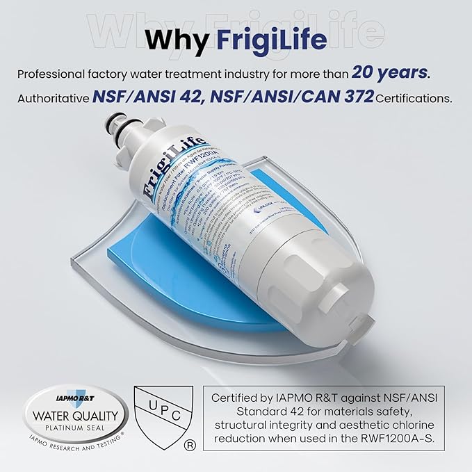 ADQ36006101 Refrigerator Water Filter Replacement for LG LT700P, Kenmore Elite 9690, ADQ36006102, 469690, ADQ36006101-S, RWF1200A, LFXS30766S, WSL-3, FML-3 and LT120F Air Filter, 2 Combo