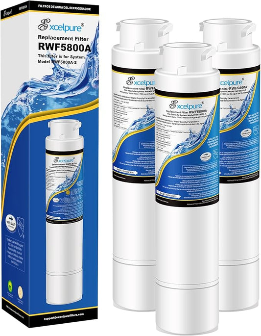 EXCELPURE RWF5800A Refrigerator Water Filter Replacement For Frigidaire EPTWFU01, EWF02, Pure Source Ultra II, 3PACK