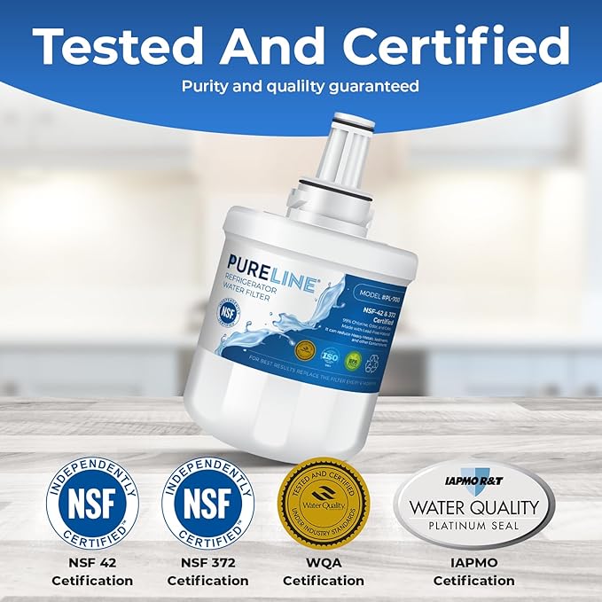 Pureline Replacement for DA29-00003G Water Filter Samsung, Aqua-Pure Plus, RSG257AARS, DA29-00003F, DA29-00003B, DA29-00003A, RF267AERS, RS22HDHPNSR Refrigerator Water Filter (3 Pack)