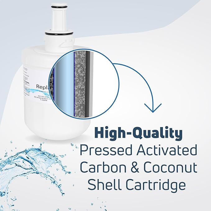 2-Pack Replacement for Samsung RF266AEWP Refrigerator Water Filter - Compatible with Samsung DA29-00003G, Samsung DA29-00003B, Samsung DA29-00003A Fridge Water Filter Cartridge