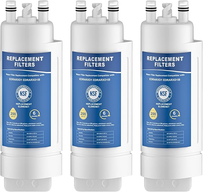 EDRARXD1 Water Filter Replacement Compatible with Whirlpool EDRARXD1, Filter A, EDRARXD1B, 3 Pack