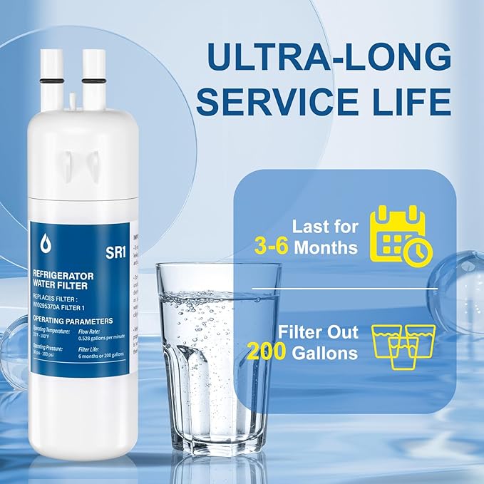 Water Filter Replacement Compatible with W10295370A, EDR1RXD1, Filter 1, W10295370, P4RFWB, P8RFWB2L, 46-9930, 46-9081 (2 Packs)