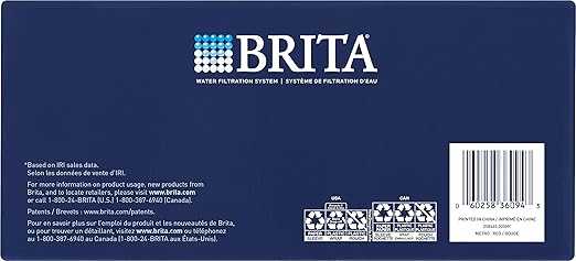 Brita Water Filter Pitcher for Tap and Drinking Water with 1 Standard Filter, Lasts 2 Months, 6-Cup Capacity, BPA Free, Red