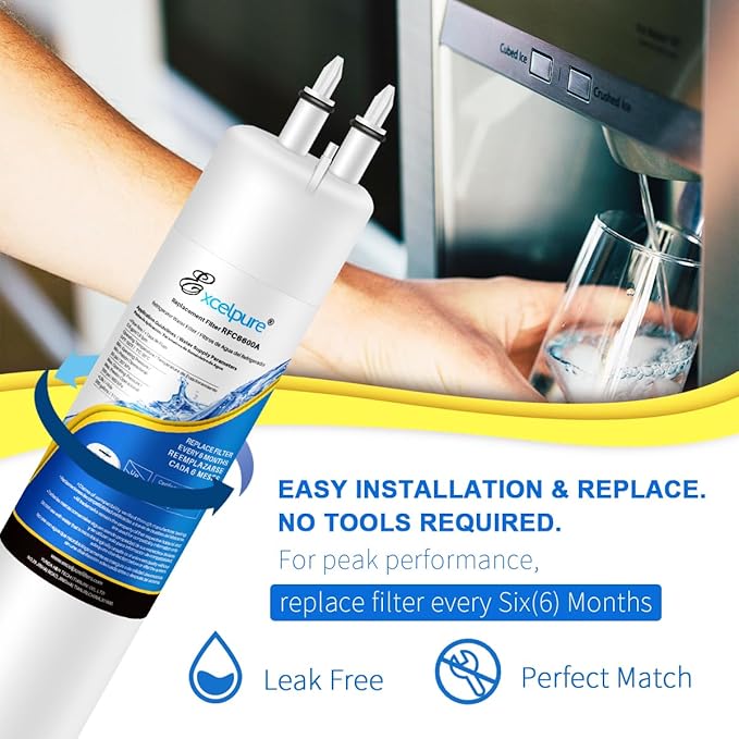 EXCELPURE EDR3RXD1 Compatible with Everydrop® Filter 3, 4396841, KAD3RXD1, WHR3RXD1, 4396710, 46-9083,46-9030, 9030, 9083, RFC6600A Refrigerator Water Filter, 4PACK