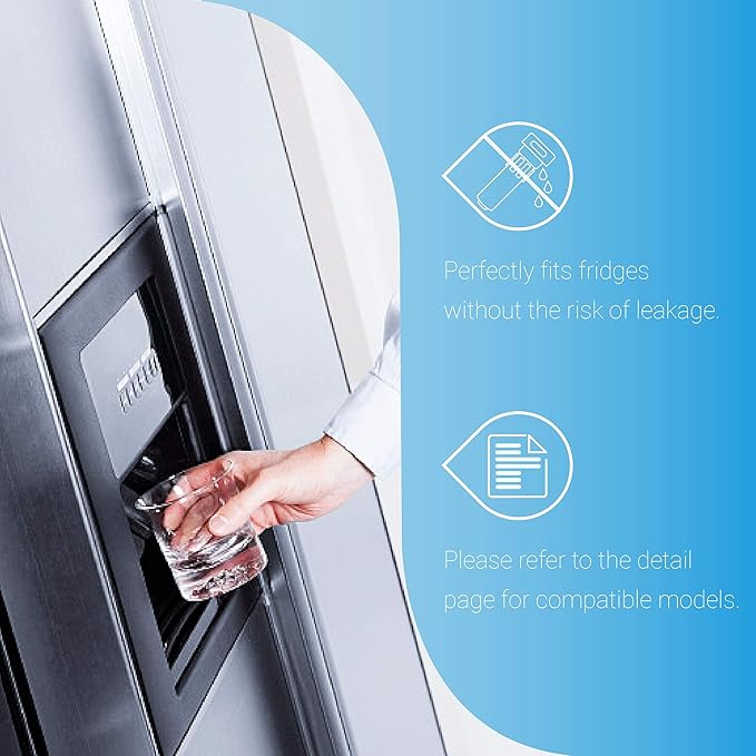 EcoAqua 4396508 Refrigerator Water Filter, Replacement for Everydrop® Filter 5, EDR5RXD1, Whirlpool® WF-NLC240V, 4396510, NLC240V, PNL240V, 4396508p, 4396547, 4392857, LC400V, 1-Pack