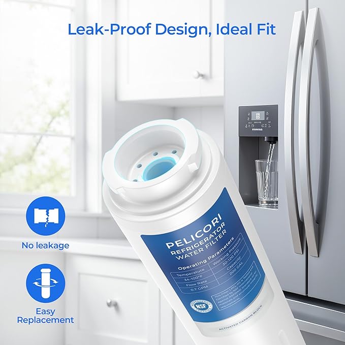 WHR4RXD1 Water Filter, Compatible with Everydrop Filter 4, Whirlpool WRF535SWHV, WRX735SDHB, WRF535SWHZ, WRF555SDFZ, WRF555SDHV, WRX735SDBM, WRX735SDHZ, 3 Pack