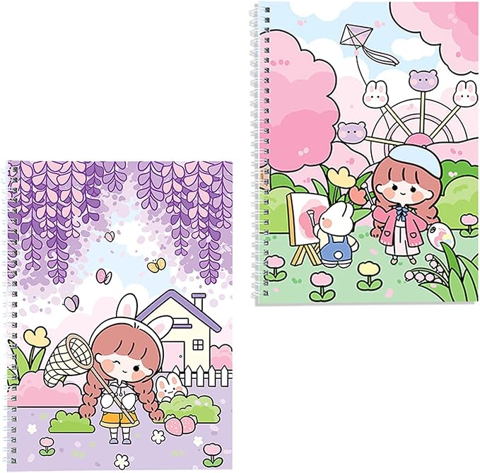 BO SHER 2 Sticker Collecting Albums, Activity Sticker Album 24X2 Sheets-A5 (8.3X5.7 Inches), Reusable Sticker Books for Collecting Stickers, Labels a5a