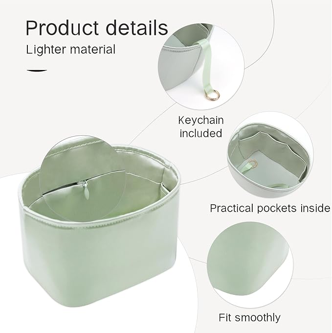 Silky Bag Insert Fit for Hermes Picotin 18/22, Silky Purse Organizer, Lightweight and Silk Touch (Fits PC18, Gris Neve)