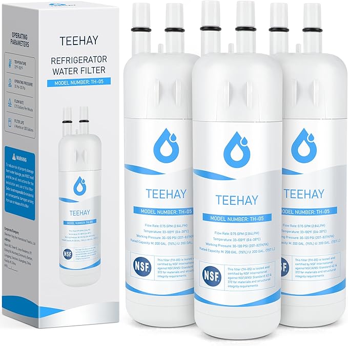 TEEHAY Filter 1 Replacement Filter EDR1RXD1, Compatible with Whirlpool WRS325SDHW, WRS315SDHM, WRS331SDHM, WRS335SDHM, WRS322FDAW, WRS526SIAE, WRS571CIHW, WRS315SDHW, WRSA71CIHZ, 3 Pack