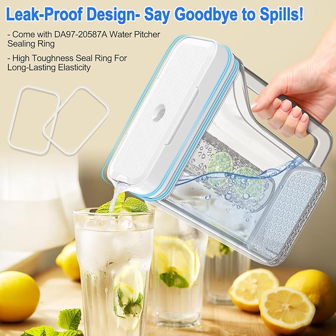 Upgraded DA97-20587A Refrigerator Water Pitcher Compatible with Samsung Water Pitcher for Fridge Door Replacement No Leak Samsung Fridge RF28R6301SG RF28R7351SG RF28R6221SR RF22R7351SG RF22R7351SR
