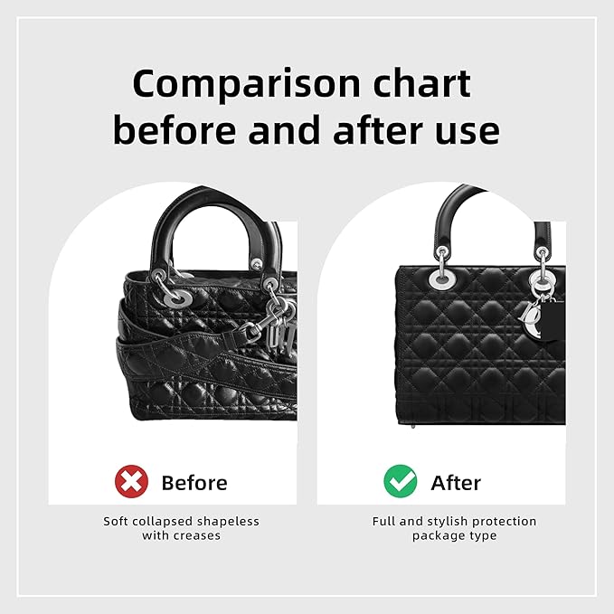 DGAZ Silk Purse Organizer Insert For Lady-Dior Micro/Mini/S/M/L bags，Silky Smooth Bag Organizer，Luxury Handbag & Tote Shaper（Craie，Mini）