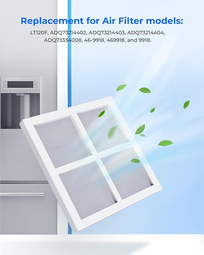 Waterdrop LT1000PC ADQ747935 MDJ64844601 Refrigerator Water Filter and Air Filter, Replacement for LG® LT1000P®, ADQ74793501, ADQ74793502, Kenmore 46-9980, 9980, and LG® LT120F®