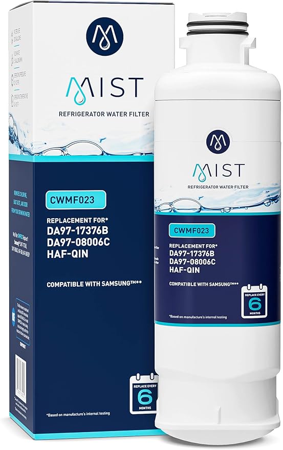 Mist HAF-QIN/EXP Refrigerator Water Filter Replacement for Samsung DA97-17376B, DA97-08006C, Refrigerators RF23M8570SR, RF28R7351SR – NSF 42 Certified – 1 Pack