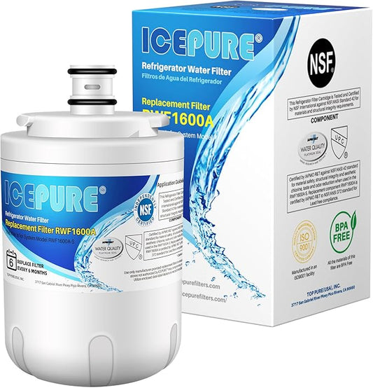 ICEPURE UKF7003 Replacement for Maytag UKF7003AXX, UKF7002AXX, WF-UKF7003, 7003, UKF7002, WD-UKF7003, UKF5001, RFC1600A, Whirlpool EDR7D1, WF288, EveryDrop Filter 7 Refrigerator Water Filter, 1 PACK