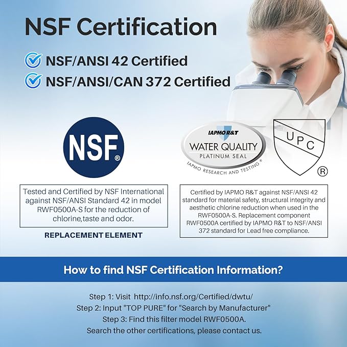 ICEPURE 4396508 Refrigerator Water Filter Replacement for EveryDrop Filter 5, EDR5RXD1, Whirlpool 4392857, NL300, 4396510, 4396509, 4396547, LC400V, 4396510p, WF-NLC240V,PNL240V, 2PACK