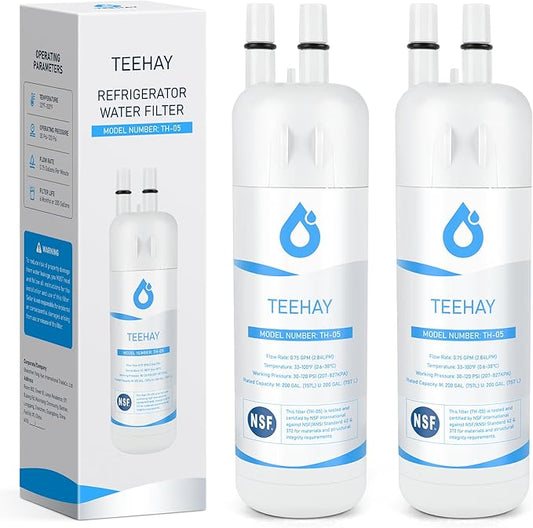 TEEHAY Filter 1 Replacement Filter EDR1RXD1, Compatible with Whirlpool WRS325SDHW, WRS315SDHM, WRS331SDHM, WRS335SDHM, WRS322FDAW, WRS526SIAE, WRS571CIHW, WRS315SDHW, WRSA71CIHZ, 2 Pack