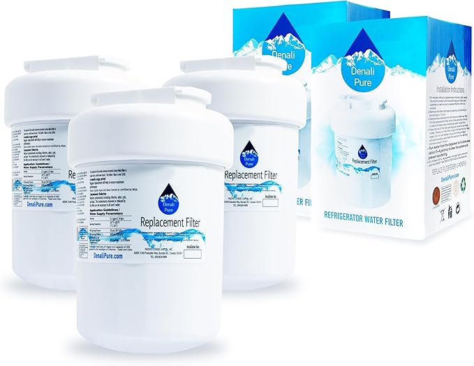 Denali Pure 3-Pack Replacement for GE GSHS6LGBBHSS Refrigerator Water Filter - Compatible with GE MWF, MWFP Fridge Water Filter Cartridge