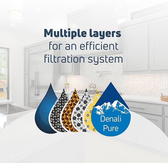 Denali Pure 3-Pack Replacement for GE MWF/MWF Filter - Compatible with GE MWFP Refrigerator Water Filter Cartridge