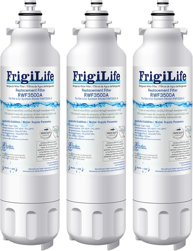ADQ73613401 Refrigerator Water Filter, Replacement for LG LT800P, RWF3500,ADQ73613402, ADQ73613408, ADQ75795104, Kenmore 9490, 46-9490, LSXS26326S, LMXC23746S, LMXC23746D (Pack of 3)
